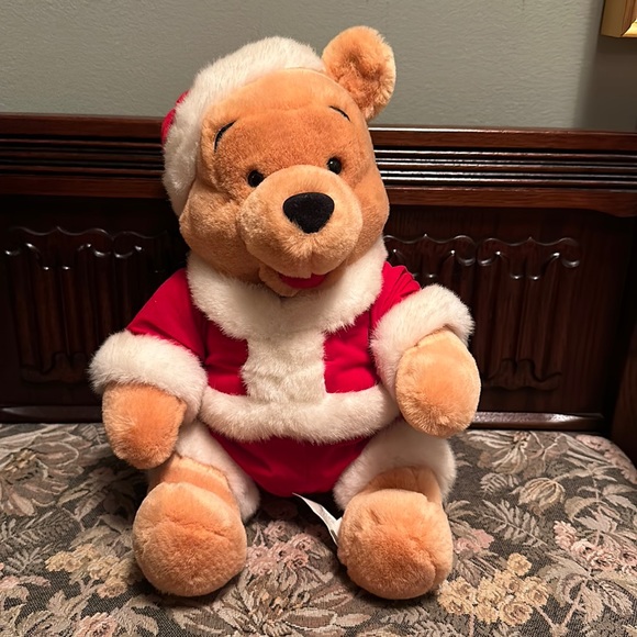 Disney Other - Wind up Winnie the Pooh Disney Christmas plush.